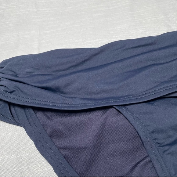 Vince Camuto Women’s Draped High Waisted Bikini Bottom Navy Blue Size S/P - Picture 5 of 6